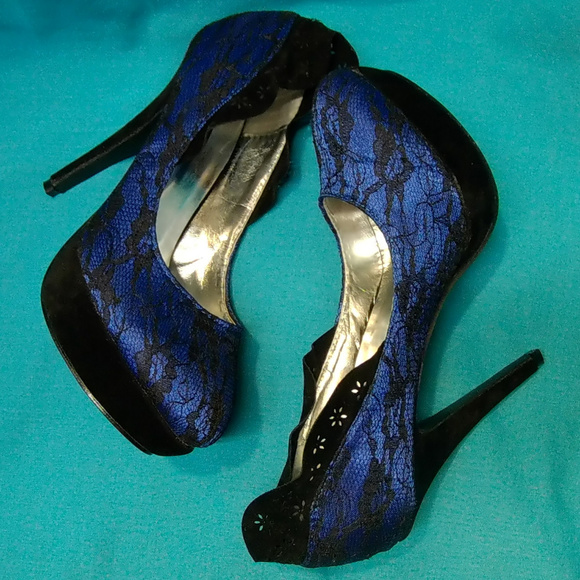 Show Story Shoes - Show Story lacy blue